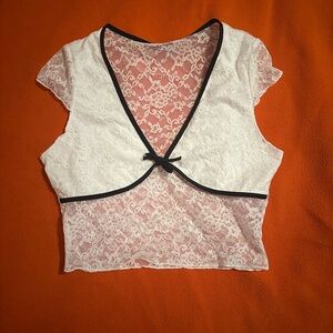 Elegant White Lace Women's Top